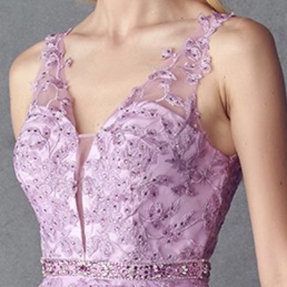 Lilac Lace Skirt Cocktail Short Dress JT853 - Picture 5 of 7